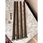 Hamadex 60 cm Koyu Meşe Ahşap Konik Ayak – 4'lü Set | Masa, Sandalye, Sehpa Ayağı | Metal Bağlantı Aparatları ve Vidalar Dahil