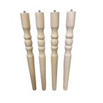 HAMADEX Ahşap Mobilya Ayağı, 47cm, Açık Meşe, Metal Bağlantı Aparatları ile, 4'lü Set, Torna İşlemeli Koyu Meşe ve Ham Renk Secenekleri (HAM)