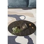 HAMADEX Orta Sehpa Mermer Desen Siyah Salon Sehpa Ahsap Ayaklı 90X50X43
