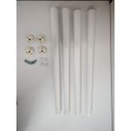 Hamadex Sert Plastik 4 Adet Ayak + Aparatlar Balkon Bahçe Sehpa, Sandalye Dış Mekan Iç Mekan (40-44-48 Cm) - Beyaz - 44cm