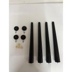 Hamadex Sert Plastik 4 Adet Ayak + Aparatlar Balkon Bahçe Sehpa, Sandalye Dış Mekan Iç Mekan (40-44-48 Cm) - Siyah - 44cm