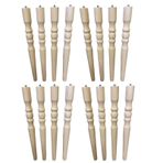 HAMADEX Torna Ahşap Zigon Sehpa Ayağı Seti, Açık Meşe, 38-41-44-47 cm, 16 Adet Metal Aparatlı, Mobilya Bacağı, Masa Ayak Takımı (HAM)