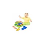 Hamaha Ahşap 16 Parça Geometrik Sekiller Puzzle Vidalama Bultak Oyunu - Ahşap Desenli