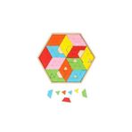 Hamaha Ahşap Eğitici 96 Parça Altıgen Tepsili Tangram Puzzle Oyunu
