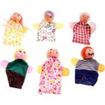 Hamaha Wooden Toys Ahşap Eğitici Geliştirici 6'lı Ahşap Parmak Kukla Seti - Ahşap Desenli