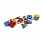 Hamaha Wooden Toys Doğal Ahşap Eğitici Oyuncak Dikdörtgen 4'lü Sütun Geometrik Şekil HMH-062