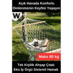 #Hamak Tek Kişilik Hamak Ahşap Çıtalı Dayanıklı Eko İp Örgü Sistemli Bahçe Balkon Kamp Piknik Taşınabilir Konforlu Dinle