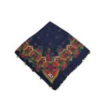 HAMAVİ ŞAL ÇEYREKLİ, PUŞİ (90 X 90 CM) (LACİVERT)