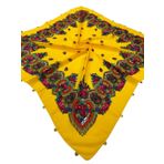 HAMAVİ ŞAL ÇEYREKLİ, PUŞİ (90 X 90 CM) (SARI)