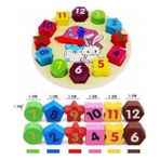 Hambag Ahşap Eğitici Oyuncak P4 Geometrik Şekiller Saat Öğren Blok Puzzle Yapboz