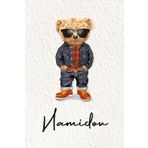 Hamidou: Cahier personnalisé avec prénom Hamidou | Cadeau d'anniversaire pour enfant, garçon, homme, copain ... | Nounours | 110 pages lignée, Petit Format 6x9 pouces (15,24 x 22,86 cm)