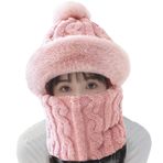 HAMIL Kapüşonlu Eşarp Şapka,Kapüşonlu Kışlık Şapka - Örme Kışlık Peluş Şapka Başlık | Seyahat, Alışveriş, Seyahat için Rüzgar Geçirmez Trendy Sevimli Boyun Isıtıcı Kapüşonlu Eşarp