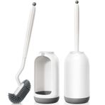 HAMITOR Klozet Fırçası Tutacağı Seti: 2 Paket Derin Temizleyici Silikon Tuvalet Temizleyici Scrubber Banyoda Kavisli Kıllı Kenar Altında Ölü Köşe Temizleyici - Modern Rv Tuvalet Dekoratif Aksesuarları