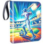 HAMKOT Fermuarlı 9 Cepli Beyzbol Ticaret Kartları Klasör, Spor Kartvizitler, 900 Kart Tutar, Çocuklar için İdeal Hediye, MTG, TCG, Futbol Kartları ve Daha Fazlası ile Uyumlu Koleksiyon Kartları Albümü