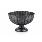 Hammer Eskitme Siyah Büyük Dekoratif Kase, Dövme Metal, Ayaklı Tasarım, 31x31x22 cm, Şık ve İddialı Ev Dekoru vazo