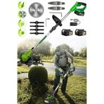 HAMMERKRAFT Alman Teknoloji Profosyonel 21V3Ah Çift Akülü Teleskop Uzatmalı Kömürsüz Motor Dal Çim Çayır Kenar Biçme Makinesi