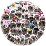 Hamster çıkartması, sevimli çizgi film, hayvan çıkartması, 50 adet, kaykay, grafiti, çıkartma, motosiklet, bisiklet, snowboard, bagaj, dizüstü bilgisayar, araba çantası, çocuklar ve gençler için, su