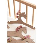 Hamur Bebek Elbise Askısı 6'Lı Bebek Çocuk Kıyafet Askısı Nature Mdf Ahşap At