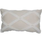 Hamur Bohem Özel Tasarım Punch Panç Desen Dekoratif Dikdörtgen Kırlent Kılıfı Bella Krem - 30 x 50 cm