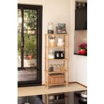 HAMUR Concept 4 Raflı Organizer Mutfak Dolabı Kitaplık Banyo Balkon Ofis Düzenleyici Ahşap Nature