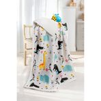 Hamur Fluffy Bebek Battaniyesi 80x100 cm Çift Taraflı Koyun Tüyü Animal Desenli Kundak Puset Battaniye