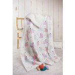 HAMUR Fluffy Bebek Battaniyesi 80x100 Cm Elephant Kundak Puset Çift Taraflı Koyun Tüyü Battaniye 100x80