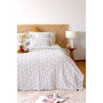 Hamur Iskandinav Yatak Örtüsü Seti Çift Kişilik Set Bohem Punch Panç Desen Lotus Bej - 230 x 240 cm