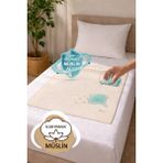Hamur Müslin %100 Pamuk Sıvı Geçirmez Yatak Alezi Yıkanabilir Hasta Altı Yatak Koruyucu Ped Ultra Sessiz - 85 x 90 cm