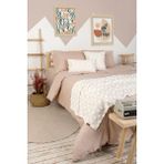 Hamur Yatak Runner Kırlent Seti Bohem Punch Panç Desen Yatak Örtüsü Point Ekru - 80 x 230 cm