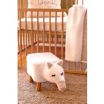 Hamur Yıkanabilir Kılıflı Tabure Bebek Çocuk Oyun Koltuğu Sandalye Ahşap Ayaklı Puf Fluffy Zoo Camel