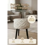 Hamur Yıkanabilir Puf Tabure Kılıfı Tak-Çıkar-Değiştir-Yenile Orta Sehpa Kılıfı 40X22 Mila Ekru - 40 x 22