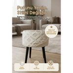 HAMUR Yıkanabilir Puf Tabure Kılıfı Tak-Çıkar-Değiştir-Yenile Orta Sehpa Kılıfı 40x22 Mila Ekru