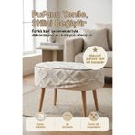 HAMUR Yıkanabilir Puf Tabure Kılıfı Tak-Çıkar-Değiştir-Yenile Orta Sehpa Kılıfı 59x37x17 Mila Ekru