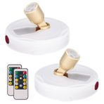 HAMVIDNE LED Spot Işığı, Pille Çalışan Resim Işıkları, İç Mekan, Uzaktan Kumandalı Puck Işıkları, Duvar Ekranı için Çubuk Spot Işıklar Dart Tahtası Boyama Sanat Eseri Vurgu-2 adet