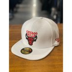 Hamze Chicago Bulls Nakışlı Pamuklu Hip Hop Snapback Rapper Basket Cap Şapka - 58 cm - 001-Beyaz