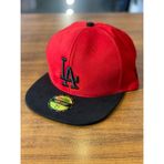 Hamze La Lakers Nakışlı Unisex Hip Hop Snapback Rapper Basket Cap Şapka - 58 cm - Siyah - Kırmızı