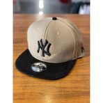 Hamze Ny Yankees Nakışlı Unisex Hip Hop Snapback Rapper Basket Cap Şapka - 58 cm - Bej - Siyah