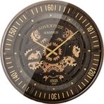 Han Clock Adventure Varrior Metal Çarklı Duvar Saati (Kahve-Altın)