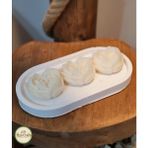 Han Crafts 3'lü Kalp Şeklinde Gül Mum Tabağı Dekoratif Kokulu Mum - Beyaz - Vanilya