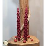 Han Crafts Dekoratif Yeni Yıl Yılbaşı Mum Şamdan Çam Ağacı Şamdan Mum 2'li Set - 2 Adet - Kırmızı