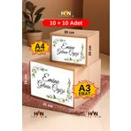 HAN Etiket - İsimli Çeyiz Kolisi Etiketi - Kendinden Yapışkanlı - 10 A3 + 10 A4 Ebat - Han Tasarım 111-A3-A4