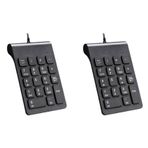 Hanabitx 2X Mini Kablolu Sayısal Klavye USB Sayısal Klavye 18 Sayısal Klavye Muhasebe Teller Dizüstü Bilgisayar Android Dizüstü Bilgisayar Tablet PC için (Siyah)