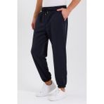 Hanclo Unisex Scuba Şardonlu Kumaş Oversize Eşofman Altı - Siyah