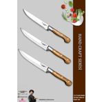 Hand Craft Mutfak Bıçak Seti Et Ekmek Sebze Meyve Bıçağı 3 Lü Set Günlük Kullanım (Mtf-003)