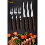Hand Craft Serisi Steak Et Bıçağı Çatalı 6 Lı Set Mutfak Bıçak Seti Hds-69