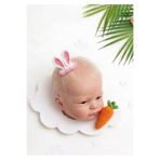 Hand Mother's Since 2024 Az Saçlı Bebekler İçin El Örgüsü Tavşan Kulak Toka Antialerjik Amigurumi Bebek Tokası