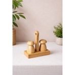 Handanca Bambu Standlı Mantar Tuzluk/biberlik Seti - Seçenek 1