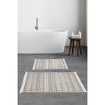 Handanca Dijital 2 Li Banyo Takımı Yıldız Deri Kaymaz Taban Saçaklı Iskandinav Mali Açık Kahve - Ahşap - Ceviz - Seçenek 1