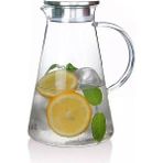 Handanca Gusto Metal Kapaklı Cam Sürahi 1600 ml - Ahşap - Bej - Siyah