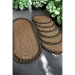 Handanca Naturel Jüt Maste Life Collection 6 Adet Supla+Runner Set 35 cm -Amerikan Servis Hasır - Ahşap - Ceviz